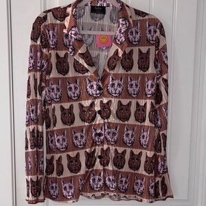 Dressed in Lala Chic kitty cat plisse playsuit size small